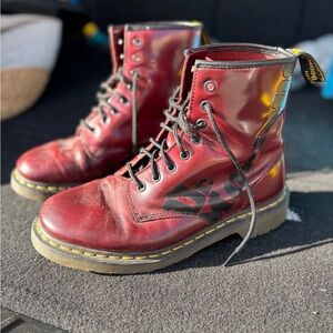 Dr. Martens Red Leather Boots